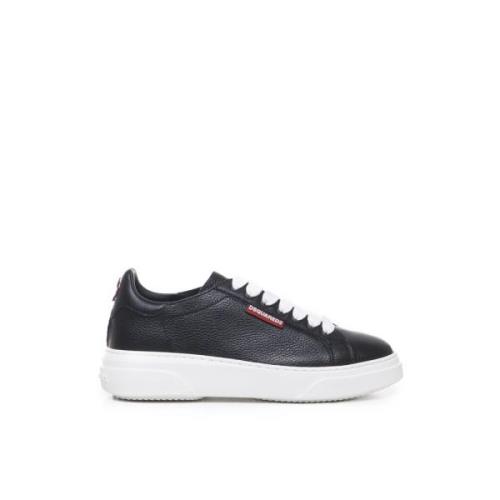 Dsquared2 Svarta Bomull Elastan Sneakers Black, Herr