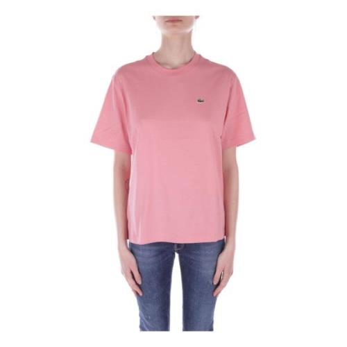 Lacoste Rosa Logo Front T-shirt Pink, Dam