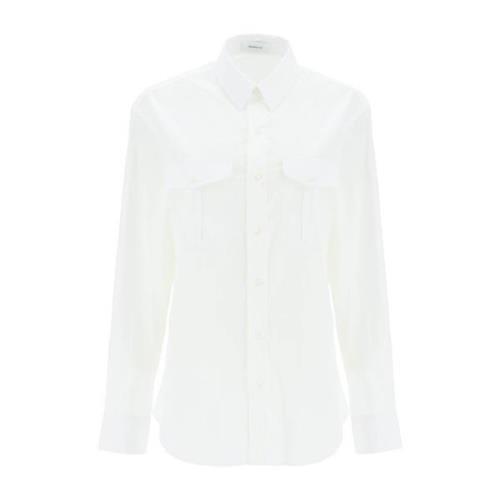 Wardrobe.nyc Klassisk Vit Button-Up Skjorta White, Dam
