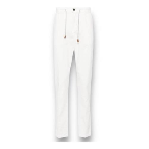Eleventy Slim-fit Trousers White, Herr