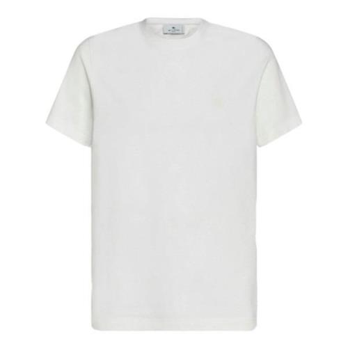 Etro Vit Paisley Tryck Bomull T-shirt White, Herr