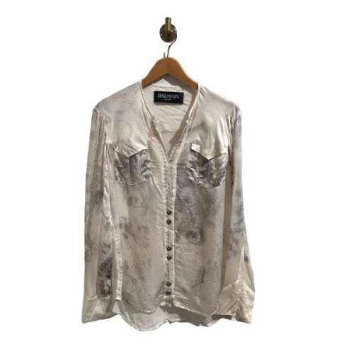 Balmain Pre-owned Pre-owned Silke toppar White, Dam