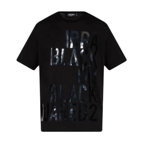 Dsquared2 Svart Logotyp T-shirt Uppgradering Ss22 Black, Herr