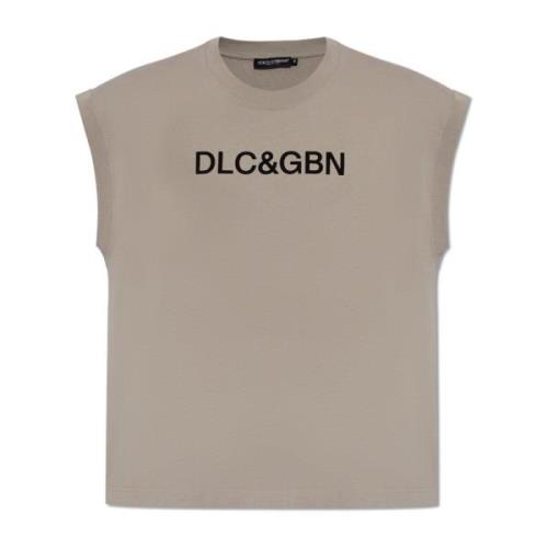 Dolce & Gabbana T-shirt med logotyp Gray, Herr