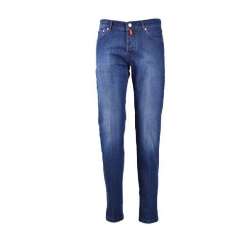 Kiton Blå Jeans för Män Aw23 Blue, Herr