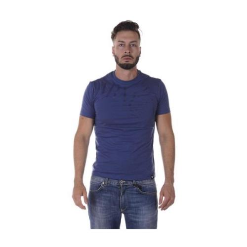 Armani Jeans Casual Logo Print Top Blue, Herr