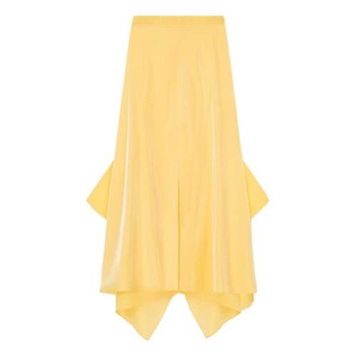 Aeron Midi Skirts Yellow, Dam