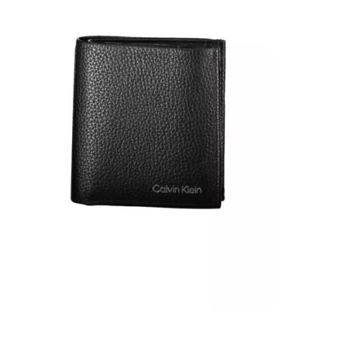 Calvin Klein Svart Läderplånbok med RFID-blockerare Black, Herr