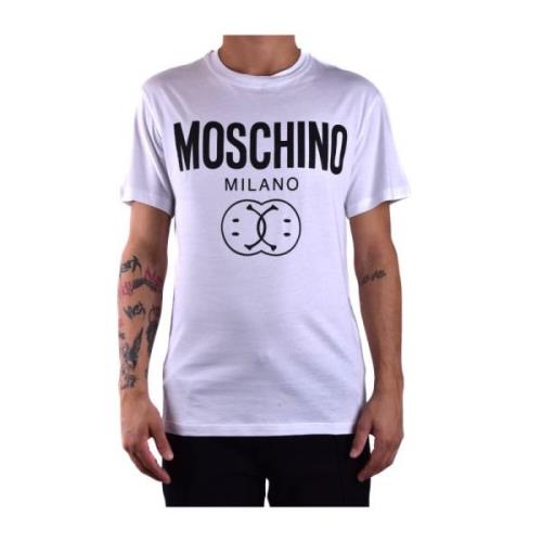 Moschino Vit Klassisk Bomull T-shirt White, Herr