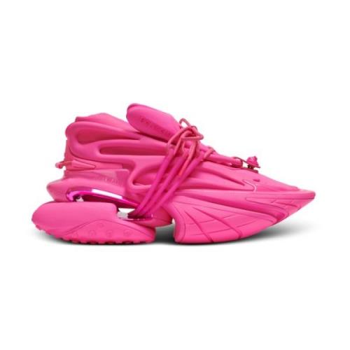 Balmain Enhörning tränare i neopren och gummerat läder Pink, Dam