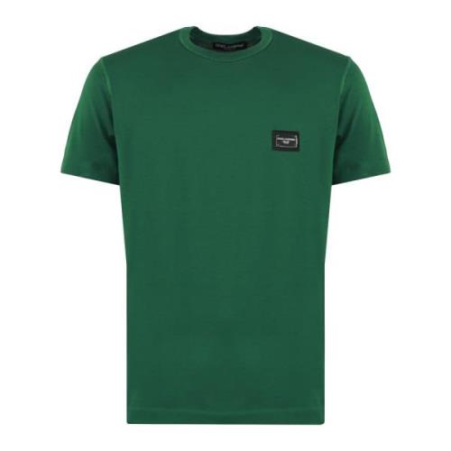Dolce & Gabbana Herr Märkt Tag T-shirt Grön Green, Herr