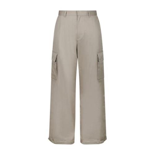 Off White Wide Trousers Beige, Herr