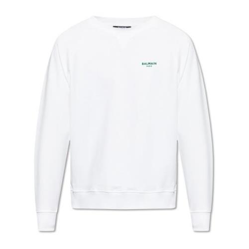 Balmain Sweatshirt med logotyp White, Herr
