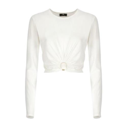 Elisabetta Franchi Long Sleeve Tops White, Dam