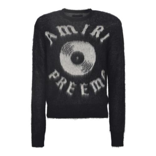 Amiri Svart Logo Print Sweatshirt Black, Herr