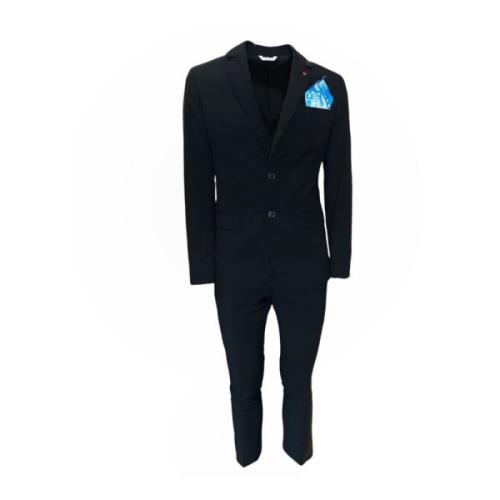 0-105 Single Breasted Suits Black, Herr