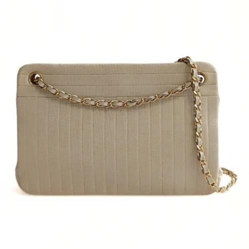 Chanel Vintage Pre-owned Canvas axelremsvskor Beige, Dam