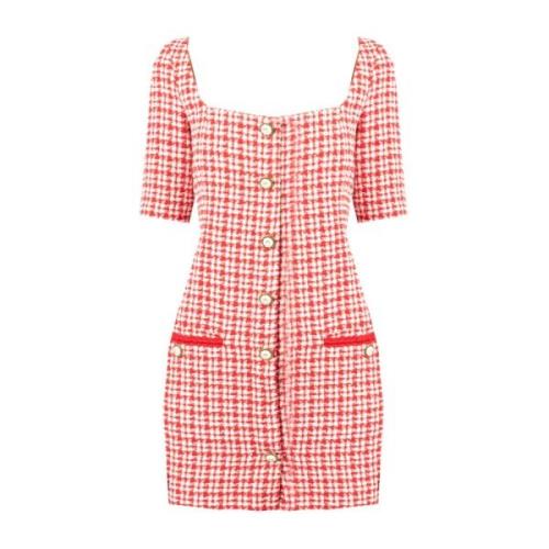 Pinko Elegant Tweed Miniklänning Red, Dam