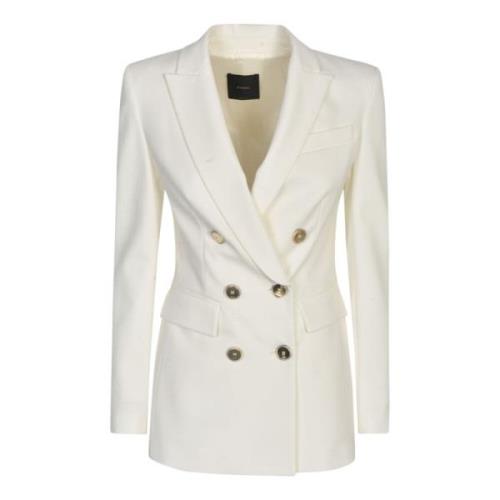 Pinko Glorioso Vit Dubbelknäppt Blazer White, Dam