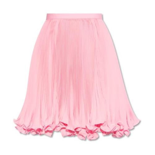 Balmain Veckad kjol Pink, Dam