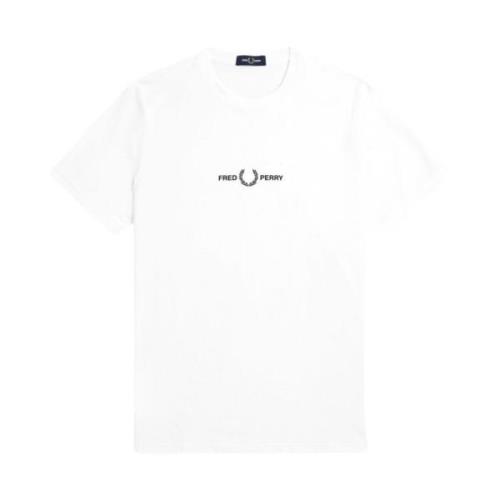 Fred Perry Broderad T-shirt för män White, Herr