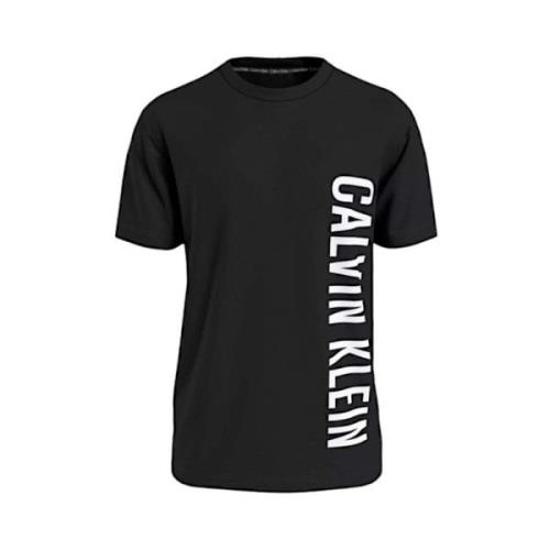 Calvin Klein Bomull T-shirt med Fet Fronttext Black, Herr