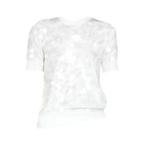 N21 Paljett T-shirt i bomull - Vit White, Dam