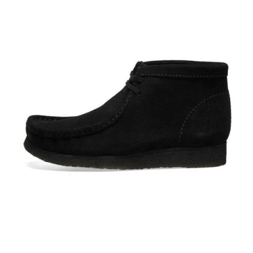 Clarks Svart Mocka Wallabee Boot Black, Herr