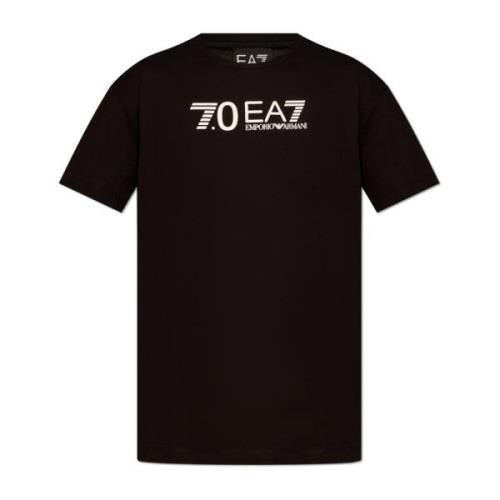 Emporio Armani EA7 T-shirt med logotyp Black, Dam