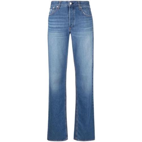 Rag & Bone Blå Straight Jeans för Kvinnor Blue, Dam
