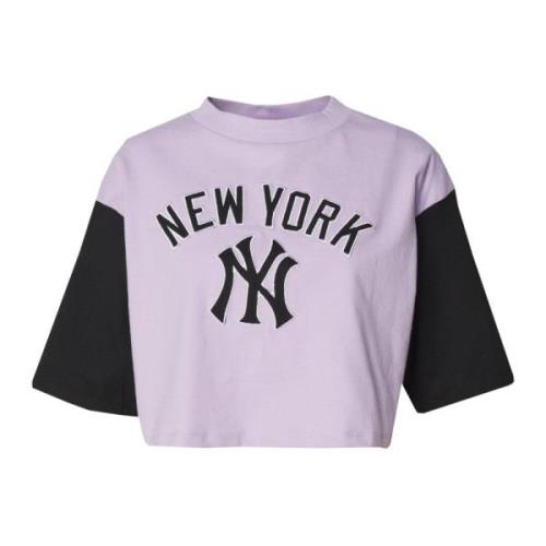 New Era Yankees MLB Lifestyle Lila Crop Tee Purple, Dam