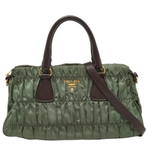 Prada Vintage Pre-owned Laeder totevskor Green, Dam