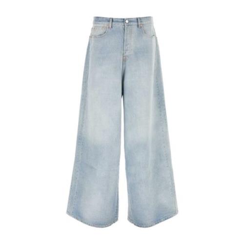 Vetements Wide Jeans Blue, Dam