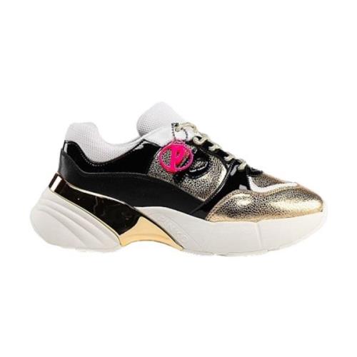 Pinko Guld Damsneakers i avslappnad stil Multicolor, Dam