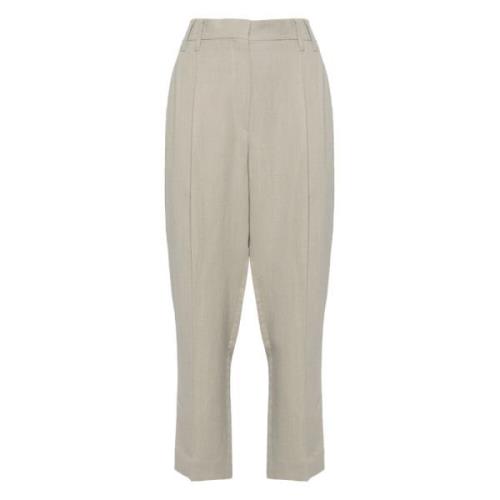 Brunello Cucinelli Cropped Trousers Gray, Dam
