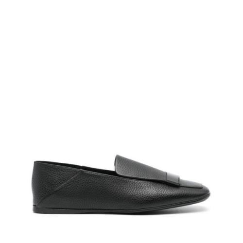 Sergio Rossi Svarta läder slip-on skor Black, Dam