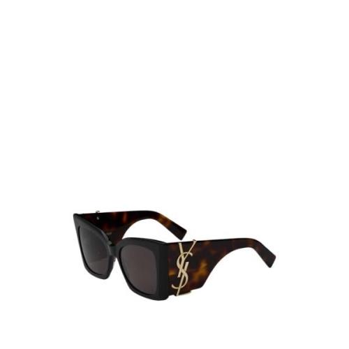 Saint Laurent Svart Havana/Brunt Solglasögon Slm119 Multicolor, Dam