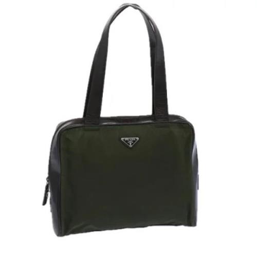 Prada Vintage Pre-owned Tyg totevskor Green, Dam