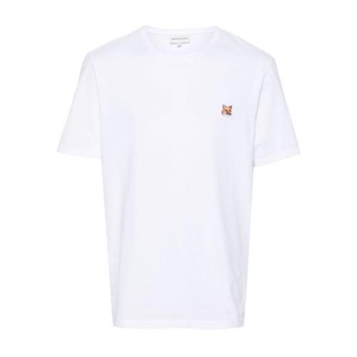 Maison Kitsuné Bomull Fox Motiv T-shirt White, Herr