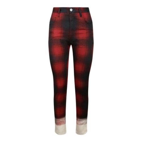 Maison Margiela Röda & Vita Pendleton Skinny Jeans Multicolor, Dam