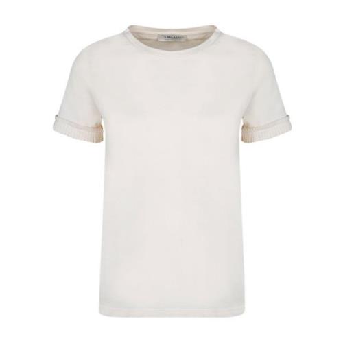 Max Mara Kräm Rynkad T-shirt White, Dam