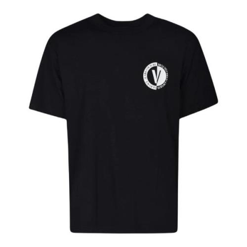 Versace Svart Crew-neck Logo T-shirt Män Black, Herr