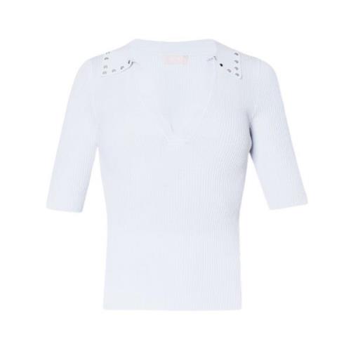 Liu Jo V-neck Knitwear White, Dam