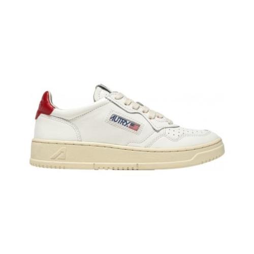 Autry Medalist Low Vit Röd Häl Sneaker White, Herr