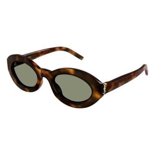 Saint Laurent Oval Vintage Solglasögon Brown, Dam