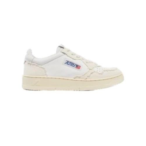 Autry Vita lädersneakers med beige tyg White, Herr