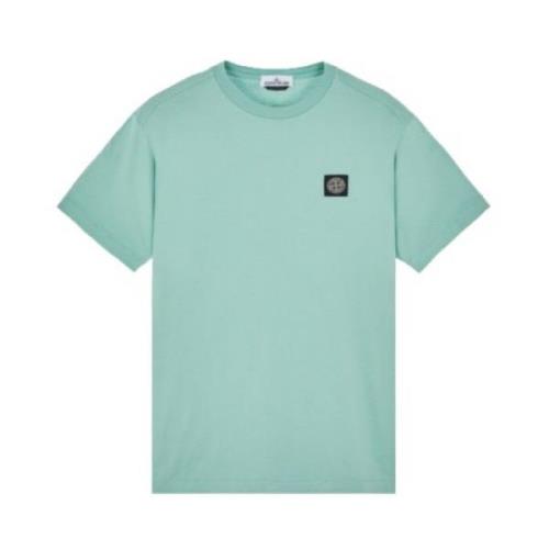 Stone Island Kortärmad Grön Logotyp T-shirt Blue, Herr