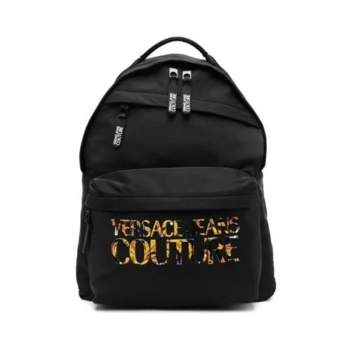 Versace Jeans Couture Svart Logo-Brevryggsäck Black, Herr