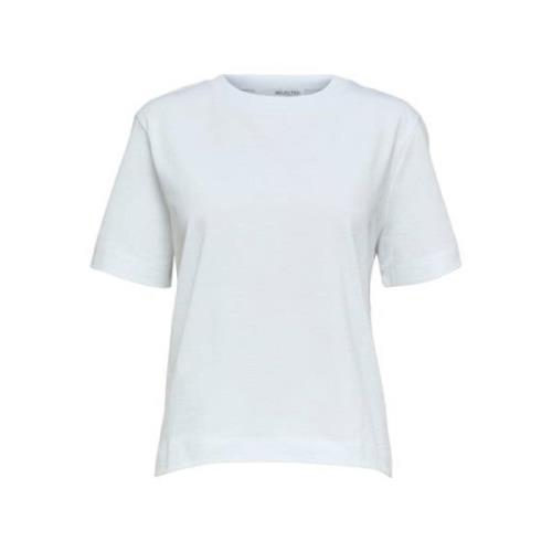 Selected Femme Klassisk Boxy Tee - Bright White White, Dam