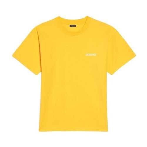 Jacquemus Surrealistiskt Logotyptryck Klassisk T-shirt Yellow, Dam